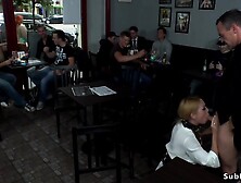 Huge Tits Slave Gets Dp In Public Bar