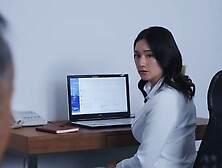 Married Secretary,  Sweat And Kissing Filled With Creampie Sex In The President's Office - Rei Kimura