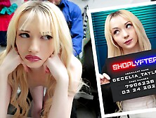 Beautiful Blonde Suspect Cecelia Taylor Detained For Strip Search In The Backroom - Shoplyfter