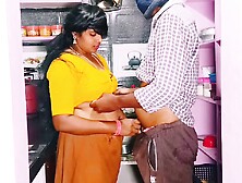 Desi Bhabi Kitchen Sex With Husband's Brother.  Telugu Dirty Talks..