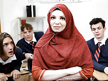 Slutty Arab Teacher Kiki Daire Gets Gangbanged In The Classroom