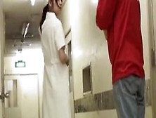 Public Sharking Video With Japanese Nurse In White Panty