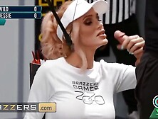 Sarah Jessie In Hot Professional Athletes Getting Her Pussy Pounded During The Game