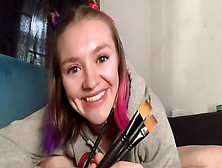 Fine White Chick Masturbation With Paint Brushes! Object Insertion!