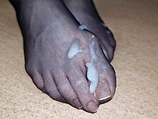 Semen On Wife's Nylon Feet #2 - French Pedicure