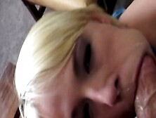 One Thick Shot Covers Her Lips, Nose, And Chin