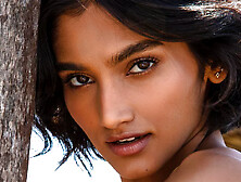 Indian cougar beauty outdoor striptease