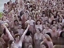 Hundreds Of Nudists Strip For A Camera Man