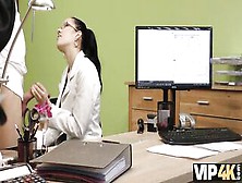 VIP4K.  Morena De Pechos Tatuados Se Convierte En Puta En La Oficina De Préstamos