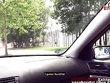 Slender red head has outside sex meetings inside the forest