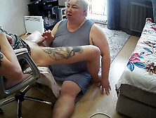 wife watches as stepmom gives deep blowjob and swallows cum