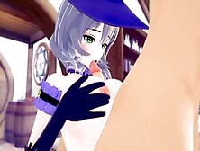 Genshin Impact: Long Titties Witch Lisa Needs Cum (3D Animated)