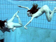 Anna's friend Lada is always ready to get lesbian with her in the pool