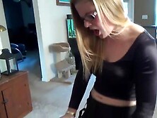 Wicked blond got spanked and screwed with a belt- on until that babe started groaning whilst cumming