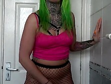 Green-Haired BDSM Slave Girl Gets Ass Fucked From Behind By Dominant Master