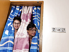 Desi Milfs cock riding short boyfriend in erotic threesome