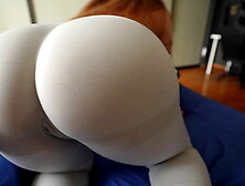 Step sister asked to touch her wet cunt in leggings and fuck her