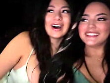 Thick Latinas tip their uber driver with dripping wet pussy - Cami Strella and Nika Venom