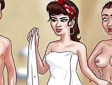 Summertime Saga Cookie Jar Shower Scens With Lopez And Martinez And Download Game