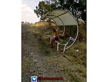 Devska giving show at bus stop