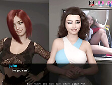 Softcore gaming experience with mom in an erotic visual novel