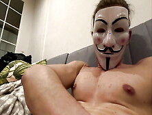 Fit Boy Jerking Off With A Mask