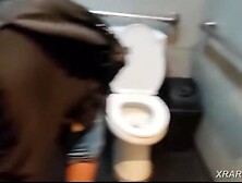 Cute Asian Takes Cum In Public Bathroom