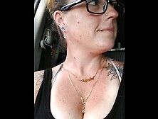 Bitch films up her own ebony minidress and teases with her panties in public while I am driving