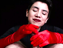 Cum On Red Opera Gloves