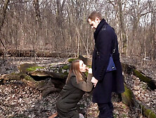 The Forest, A Girl Got On Her Knees And Start Sucking Cock