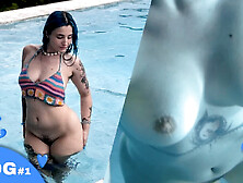 I fuck in the public pool of the hotel in Thailand: outdoor sex public sex
