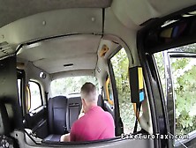 Dirty Blonde Sucks Dick After Pissing In Fake Taxi