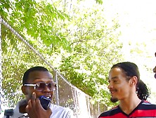 Hot teen has a gangbang and sucks a lot of cock