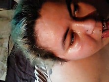 Get Mexican Chicks Huge Facial In Her Whole Face