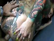 Tattooed Cutie Bangs This Huge Pole