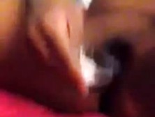 Cute Ebony Teen Uses Brush To Get Off