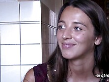 Tanja Rubs her Curly Bush Outdoors