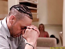 Breasty Sweetheart Uses Her Throat To Soother Large Cocked Roommie