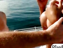 Two Bikini Babes Suck Off And Gets Banged On Speed Boat