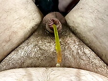 Me With a Amateurs Catheter on Up My Rod Laying On My Couch