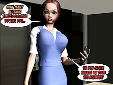 3d comic office girl with bigboobs