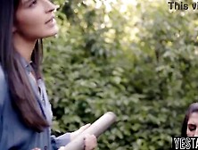 Nerdy lesbo latin chick teen screw tiny bully from school in forest