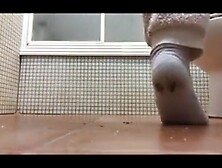 Girl crushes Crickets under her White Socks