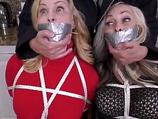 Two Milfs In Bondage And Gagged With Duct Tape In Their Boots