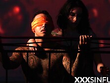 Stunning Anna de Ville rides Jack23 oiled hard dong