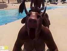 Furry Cow Girl Fucks With A Man | Furry Monster| 3D Porn Wild Life