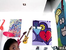 Breasty black cutie has her butt permeated and filled up with cum