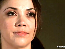 Hot Brunette Fantasizes of Being Dressed in Uniform and Aggressively Assfucked by a Group of Men