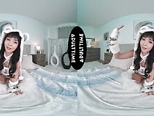 UP CLOSE VR - Small Marica Hase Lets Parker Ambrose Play With Her Love button Then Tries To Take His BWC
