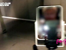 Euroslut’s Risky Outdoor Masturbation into the Gym Locker Room